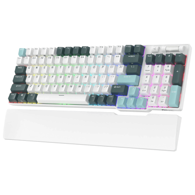 RK ROYAL KLUDGE RK96 RGB Limited Ed, 90% 96 Keys Wireless 3-Mode BT5.0/2.4G/USB-C Hot Swappable Mechanical Keyboard in Green
